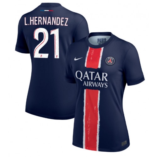 Fotballdrakt Dame Paris Saint-Germain Lucas Hernandez #21 Hjemmedrakt 2024-25 Kortermet